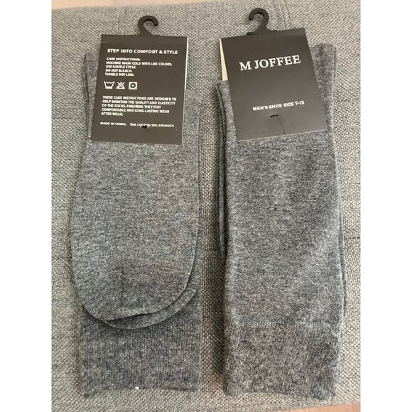 M Joffee Men's Gray Socks Two Pairs Size 7-13 NWT - Picture 1 of 1